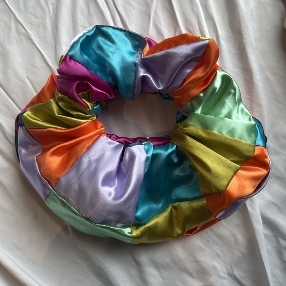 Colorful Patchwork Scrunchie Hangbag - image 3